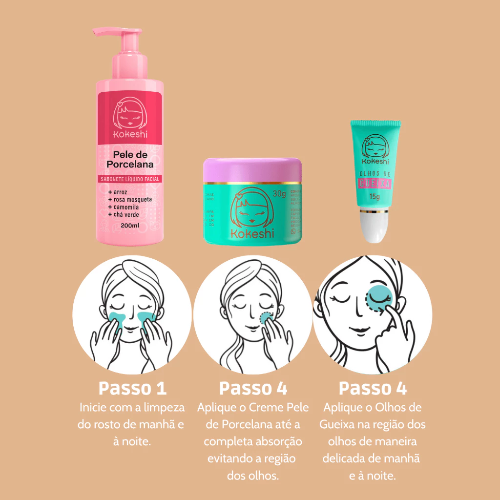 Textura do creme hidratante de arroz deslizando no pincel com pó da kokeshi limpo radiante celestial fino puro branco limpo da pele branca porcelana glass skin